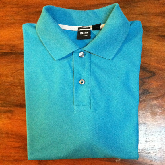 Hugo Boss Teal Polo Regular Fit  NWOT (L) - Picture 1 of 7